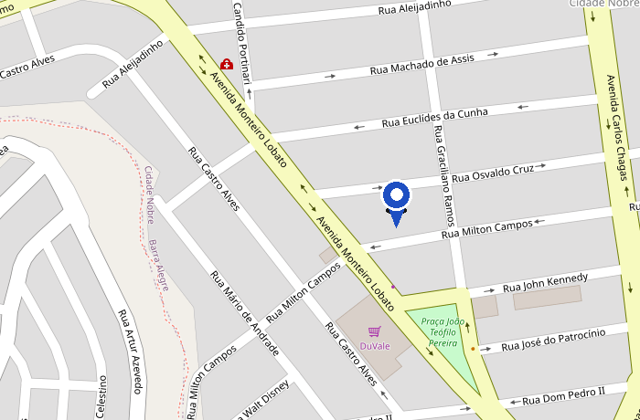 Mapa mostrando a localização da Dental Clínica na Av. Simon Bolívar, 1038, Ipatinga MG